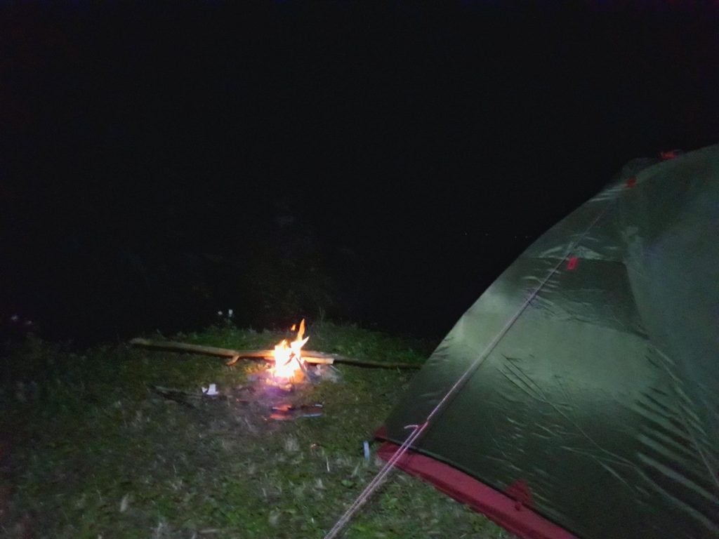 Bonfire by the tent