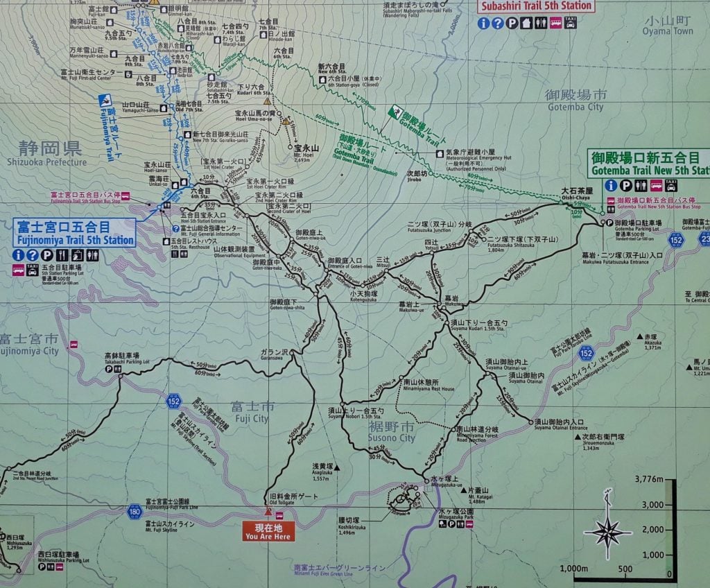 mount fuji trail map